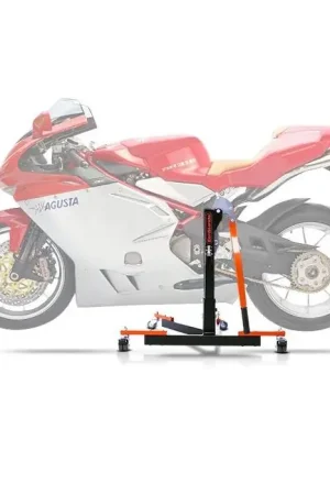Ambachtelijk Center Paddock Stand compatibel met MV Agusta F4 1078 R/ RR 312 07-09 Lift ConStands Power-Evo oranje