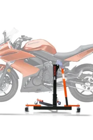 Nieuwe Collectie Center Paddock Stand compatibel met Kawasaki ER-6f 06-11 Lift ConStands Power-Evo oranje