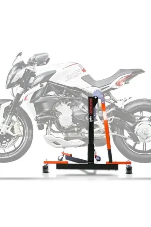 Nieuw Model Center Paddock Stand compatibel met MV Agusta Brutale 800 Dragster/RR/RC/SCS/Rosso 14-25 Lift ConStands Power-Evo oranje