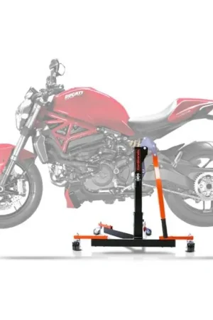 Veilige Betaling Center Paddock Stand compatibel met Ducati Monster 821 14-20 Lift ConStands Power-Evo oranje