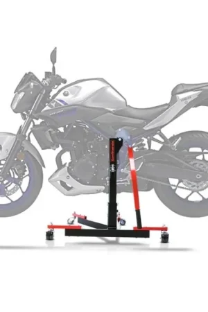 Center Paddock Stand compatibel met Yamaha MT-03 16-22 Lift ConStands Power-Evo rood Wereldwijde Verzending