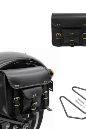 Origineel Zadeltassen SVS + Zadeltassen Houder compatibel met Honda Shadow VT 750 / 600 / 125 C Craftride zwart