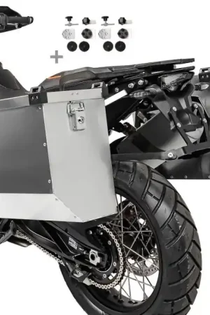 Aluminium Koffers Set compatibel met Yamaha FZ6 S2/ Fazer S2, FZ8 36L Bagtecs Atlas + adapter voor kofferrek Origineel