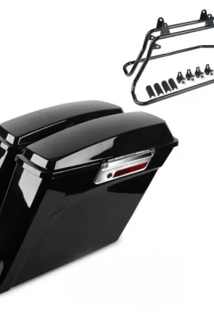 Zijkoffer Set passend voor Harley Davidson Softail 86-17 Craftride Stretched incl kofferhouder in zwart Exclusieve Aanbieding