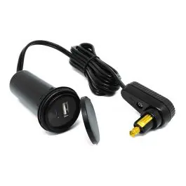 USB tank bag cable with twin charger (USB-A and USB-C) and right angle DIN connector Modern