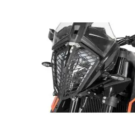Headlamp guard, with quick release fastener for KTM 890 Adventure (-2022)/ 890 Adventure R (-2022)/ 790 Adventure / 790 Adventure R/ 390 Adventure *OFFROAD USE ONLY* Beperkt Aanbod