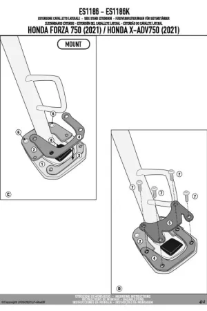 GIVI Aluminium Zijstandaard Verbreding Honda ZA 750 Shop Nu