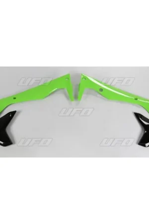 Premium UFO Radiateurkappen onder Zwart/Groen KXF450 2016