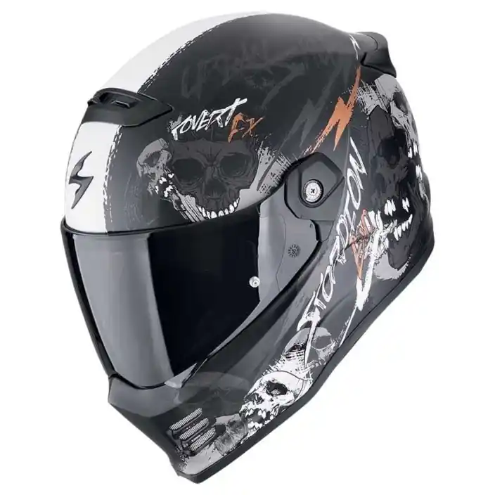 Rechtstreeks Van De Fabrikant Scorpion Covert FX Skullz Motorhelm