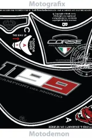 Tankpad Ducati Panigale 1199 zwart groen wit rood Beperkte Voorraad