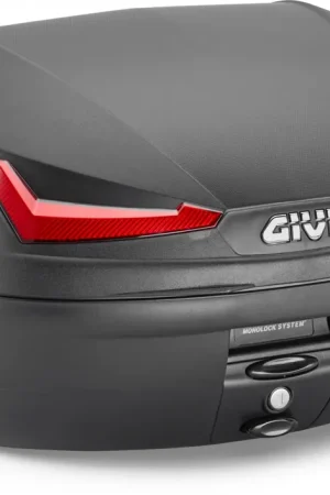 GIVI - E455N-BLACK - Topcase - 45LT met rode reflectoren Laatste Kans