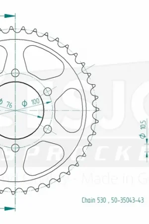 Nieuw ESJOT - REAR STEEL 43T, 530 - Sprockets - Staal