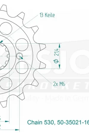 ESJOT - FRONT 16T, LIGHT, 530 - Sprockets - Compatibel met Kawasaki en Suzuki Aanbieding