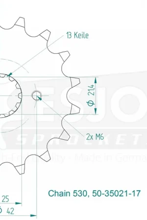 ESJOT - FRONT 17T, 530 - Sprockets - 17T 530 Beste Prijs