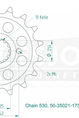 ESJOT - FRONT 17T, LIGHT, 530 - Sprockets - 17T Voordeelprijs
