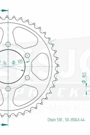 ESJOT - REAR STEEL 44T, 530 - Sprockets - Sterk en duurzaam Gratis Retour