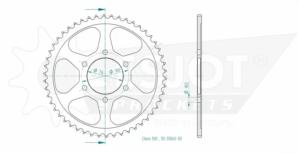 ESJOT - REAR STEEL 50T, 530 - Sprockets - Compatibel met diverse Suzuki modellen Betaalbaar