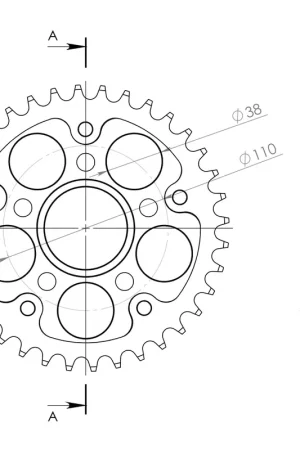 SUPERSPROX - REAR STEALTH 36T, GOLD, 525 - Sprockets - Compatibel met Ducati Seizoensaanbieding