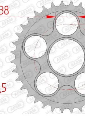 Authentiek AFAM - REAR STEEL 36T, 525 - Sprockets - Staal 36T