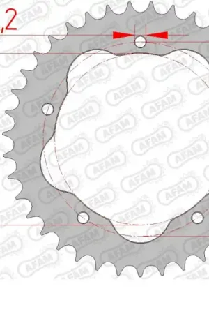 AFAM - REAR STEEL 39T, 525 - Sprockets - Geschikt voor Ducati Luxe