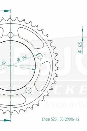 Betrouwbaar ESJOT - REAR STEEL 42T, 525 - Sprockets - Hoge kwaliteit