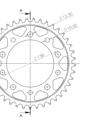 Gratis Verzending SUPERSPROX - REAR STEEL 42T - Sprockets - BLACK, 525