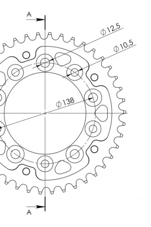 SUPERSPROX - REAR STEALTH 42T, GOLD, 525 - Sprockets - 42T Betaalbaar