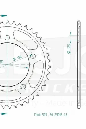 Gratis Verzending ESJOT - REAR STEEL 43T, 525 - Sprockets - Hoogwaardige kwaliteit