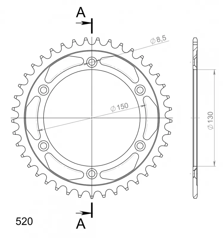 Direct Beschikbaar SUPERSPROX - REAR STEEL 41T - Sprockets - BLACK 520