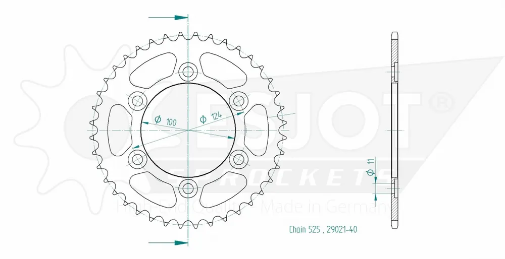 Korting ESJOT - REAR STEEL 40T, 525 - Sprockets - Compatibel met Ducati