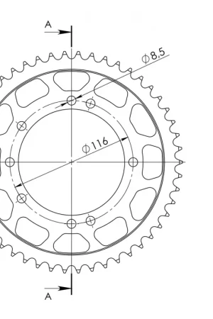 SUPERSPROX - REAR STEEL 50T - Sprockets - BLACK, 420 Hete Deal