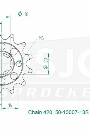 ESJOT - FRONT 13T, LIGHT, 420 - Sprockets - Compatible met Kawasaki en Yamaha Limited Edition