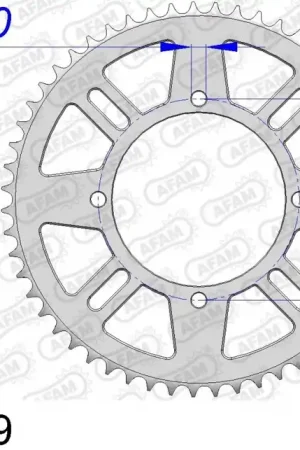 Laatste Kans AFAM - REAR ALU 49T, 420 - Sprockets - Geschikt voor Kawasaki KX 80 en 85