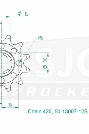 ESJOT - FRONT LIGHT 12T - Sprockets - 420 Gereduceerde Prijs