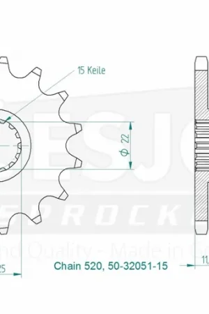 Beste Prijs ESJOT - FRONT 15T, 520 - Sprockets - Geschikt voor Husqvarna en KTM