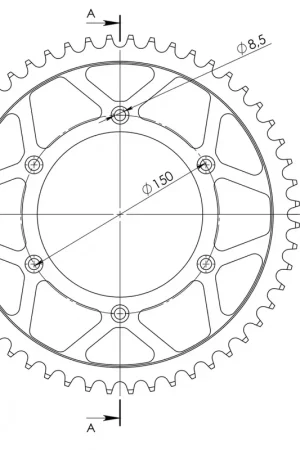 Topkwaliteit SUPERSPROX - REAR STEEL 51T, BLACK, 520 - Sprockets - Hoogwaardige staalconstructie