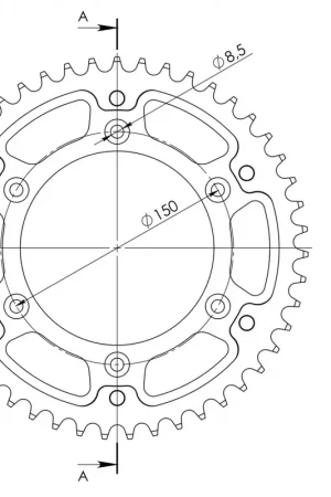 Premium SUPERSPROX - REAR STEALTH 47T - Sprockets - Blauw 520