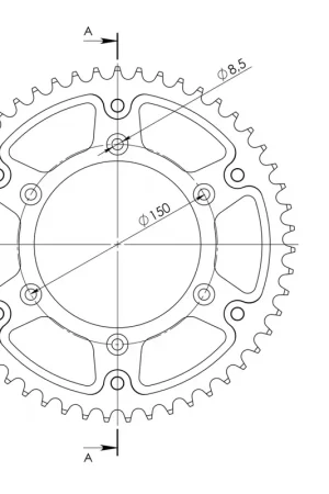 SUPERSPROX - REAR STEALTH 50T, GOLD, 520 - Sprockets - 50T Populair