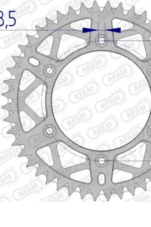 AFAM - REAR ALU 49T, 520, BLACK - Sprockets - SELF CLEANING Origineel
