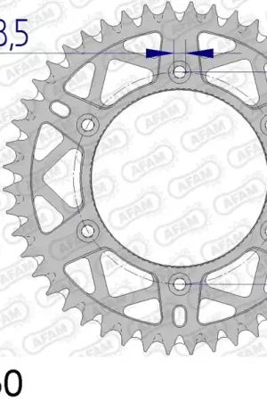 AFAM - REAR ALU 50T - Sprockets - ORANGE, SELF CLEANING In De Mode
