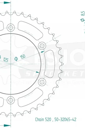 Direct Beschikbaar ESJOT - REAR STEEL 42T, 520 - Sprockets - Compatibel met Husqvarna en KTM