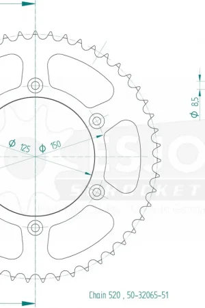 ESJOT - REAR STEEL 51T - Sprockets - 520 Op = Op