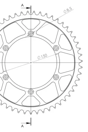 SUPERSPROX - REAR STEEL 51T, BLACK, 520 - Sprockets - Geschikt voor diverse Kawasaki en Suzuki modellen Exclusieve Aanbieding