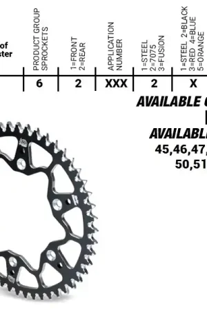 MOTO MASTER - REAR ALU 51T - Sprockets - BLACK, 520 Nieuw Model