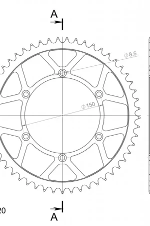 SUPERSPROX - REAR STEEL 53T - Sprockets - BLACK 520 Lage Prijs