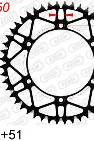 Merkproduct AFAM - REAR STEEL SUPER LIGHT 51T - Sprockets - Zwart, 520