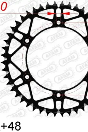 Tijdelijk Beschikbaar AFAM - REAR STEEL SUPER LIGHT 48T - Sprockets - BLACK 520