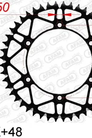 AFAM - REAR STEEL SUPER LIGHT 48T - Sprockets - 520, BLACK Betaalbaar