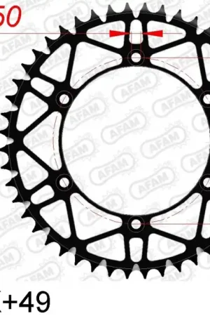 AFAM - REAR STEEL SUPER LIGHT 49T - Sprockets - 520, BLACK Trendy