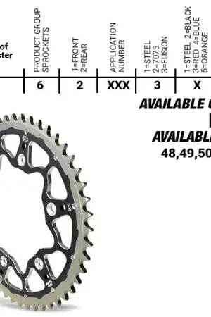 MOTO MASTER - REAR FUSION 52T - Sprockets - Zwart 520 Luxe